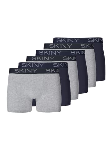 Skiny Retro Short / Pant Cotton in Grau / Blau