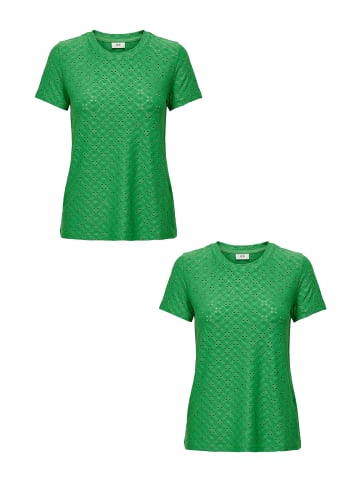 JACQUELINE de YONG Shirt 2er-Set Kurzarm Rundhals T-Shirt in Grün-2
