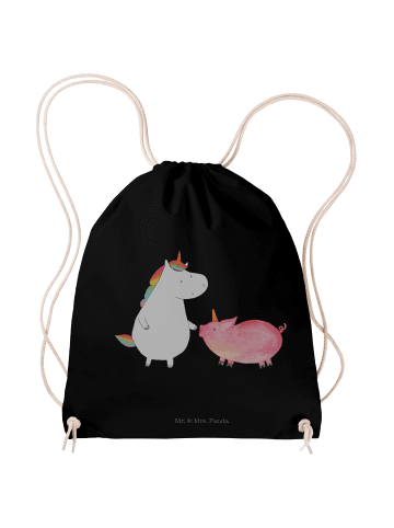Mr. & Mrs. Panda Beutel Einhorn Schwein ohne Spruch in Schwarz