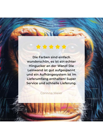 MuchoWow Leinwand bilder Bunte Schimpanse (BxH)