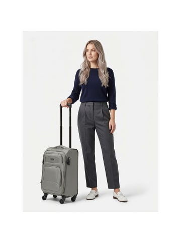 Smartbox Edition 04 4 Rollen Kabinentrolley 55 cm mit Dehnfalte taupe grey