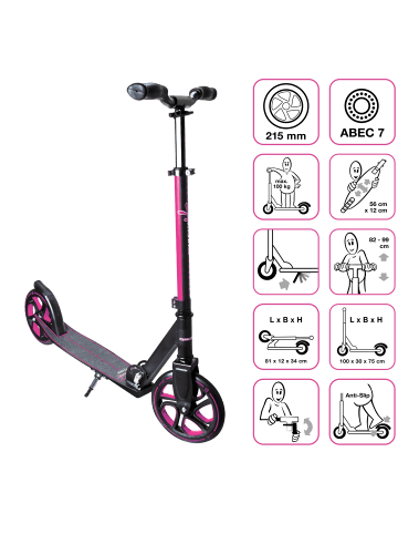 muuwmi Aluminium Scooter Pro 215 mm in pink