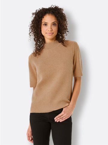creation L Merino-Kaschmir-Pullover in camel-meliert