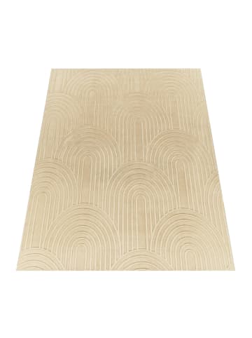 KADIMA DESIGN Teppich Kurzflor waschbar Struktur Wohnzimmer in Beige