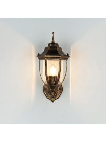 Licht-Erlebnisse Außen Wandlampe (B)16.5 x (H)33.5 cm in Schwarz Kupfer