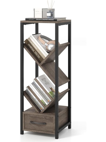 COSTWAY Bücherregal in Baumform 91,5 cm in Grau