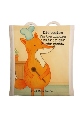 Mr. & Mrs. Panda Jutebeutel Fuchs Koch Design mit Spruch in Weiß