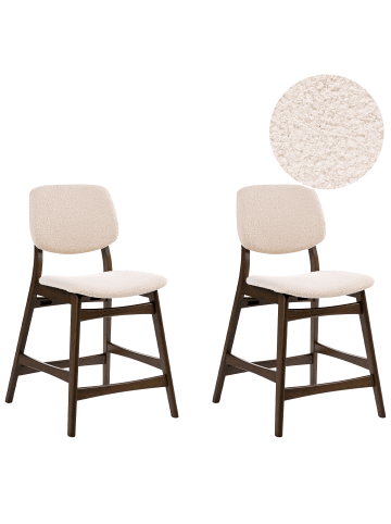Beliani 2-tlg Barhocker ELAINE in Braun/Beige