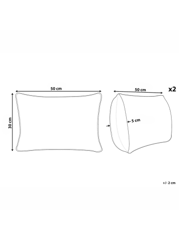 Beliani 2er-Set Dekokissen FAGRAEA in Beige/Grün