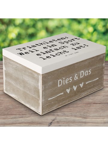 Mr. & Mrs. Panda Geschenkbox Spruch Triathlon Helden mit Spruch in Weiß