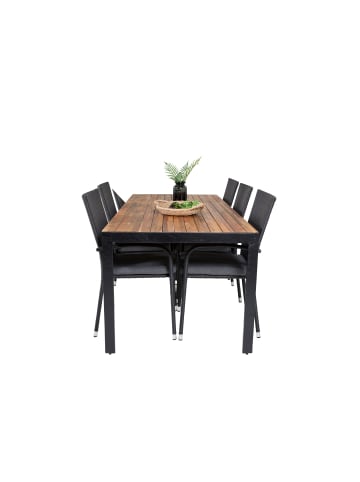 ebuy24 Gartenmöbel-Set Bois (7-teilig) Schwarz 90 x 205 cm