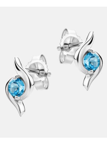 Diamant L'éternel Ohrstecker aus 375 Weißgold mit Topas