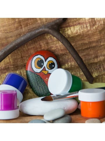 relaxdays Steine zum Bemalen in Hellgrau - 3 kg