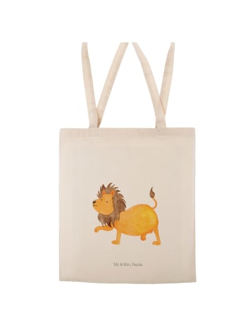 Mr. & Mrs. Panda Shopping Tasche Sternzeichen Löwe ohne Spruch in Creme