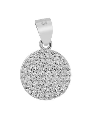 Adeliás Damen Anhänger Kreis aus 925 Silber mit Zirkonia in silber