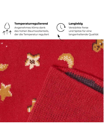 von Jungfeld Gemusterte Socken Vanillekipferl Icon in Rot