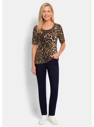 GOLDNER Shirt mit elegantem Leo Print in braun / schwarz / gemustert