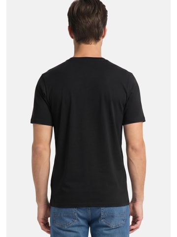 Redmond T-Shirt Basic in Dunkelblau / schwarz