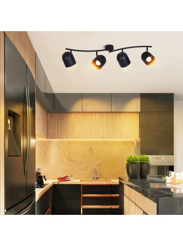 ZMH Deckenleuchte in Schwarzgold 4-flammige E14 Vintage Deckenlampe