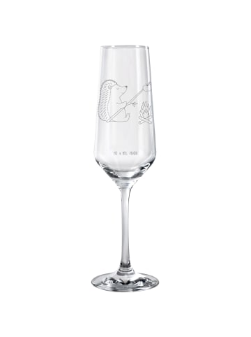 Mr. & Mrs. Panda Champagnerglas Igel Grillen ohne Spruch in Transparent