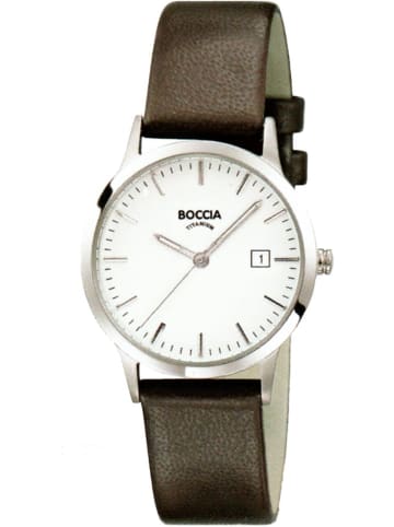 Boccia Uhr in Weiß