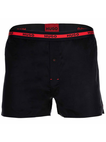 HUGO Web-Boxershorts 2er Pack in Schwarz