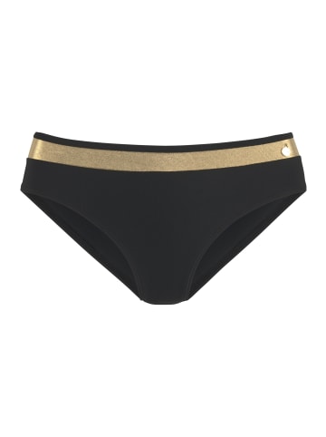 LASCANA Bikini-Hose in schwarz-goldfarben