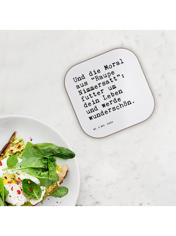 Mr. & Mrs. Panda Getränkeuntersetzer Und die Moral aus... mit Sp... in Weiß