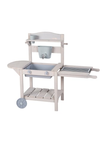 roba Mobile Matschküche BBQ aus FSC-Holz – Indoor & Outdoor Spielküche, grau