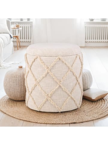 FineBuy Hocker und Sitzsäcke in Beige / Stoff / 40x40x45