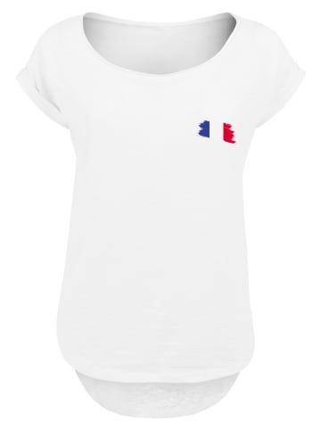 F4NT4STIC Long Cut T-Shirt France Frankreich Flagge Fahne in weiß