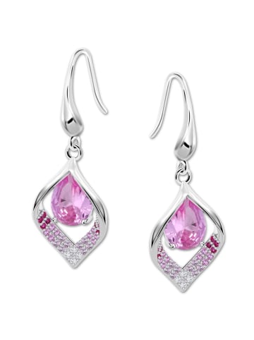 LOTUS silver Ohrringe Silber 925 Sterling Silber Zirkoniastein Ohrhänger ca. 16mm