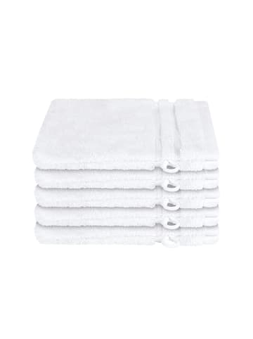Schiesser Frottier-5er-Set: Waschhandschuhe Milano in Weiß
