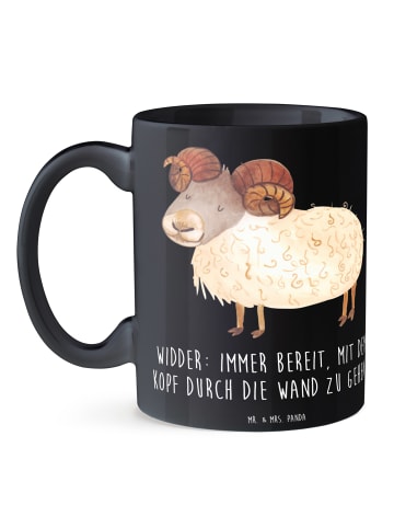 Mr. & Mrs. Panda Kaffeetasse Widder Power mit Spruch in Schwarz