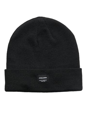 Jack & Jones Beanie Wollmütze Gerippte Wintermütze Cuff Hipster in Schwarz-Blau