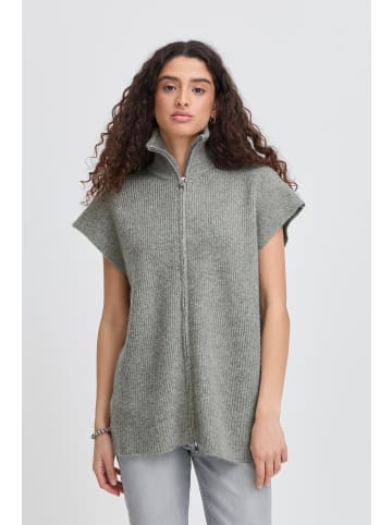 ICHI Ärmellose Strickweste IHDUCIE Loose fit in Grey melange