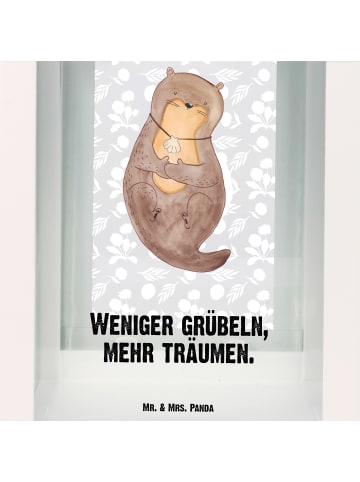 Mr. & Mrs. Panda Gartenlaterne Otter Muschel mit Spruch in Transparent