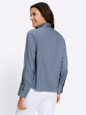 WITT WEIDEN Stickereibluse in taubenblau-bleu-gemustert