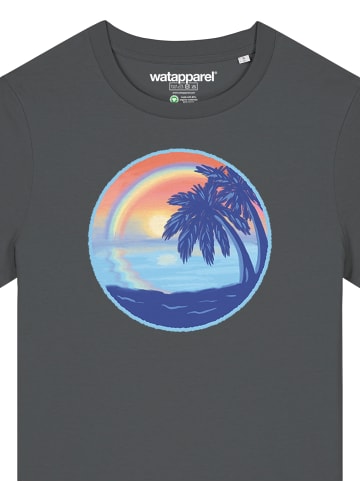 wat? Apparel T-Shirt Sunset Rainbow in Grau
