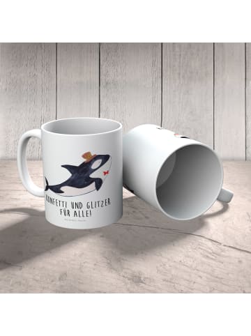 Mr. & Mrs. Panda Teetasse Orca Zylinder mit Spruch in Weiß