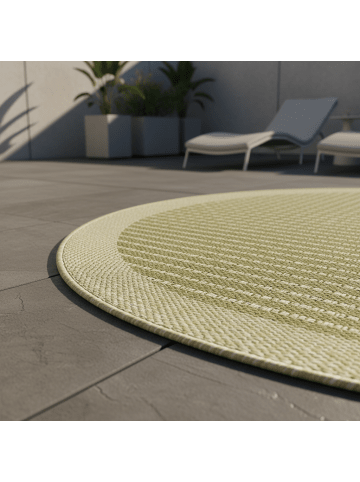 KADIMA DESIGN Teppich Outdoor Waschbar Einfarbig DAFNE Strapazierfähig OEKO-TEX in Grün