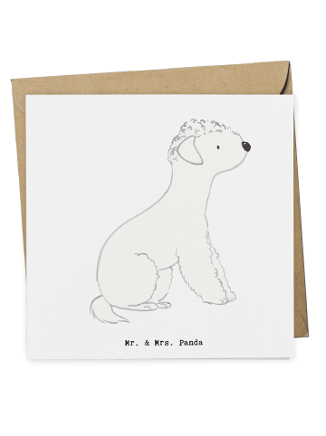 Mr. & Mrs. Panda Deluxe Karte Bedlington Terrier Moment ohne Spruch in Weiß