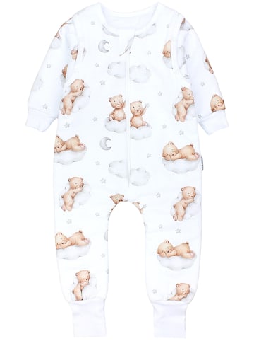 TupTam Baby Schlafsack mit Beinen und Ärmel ganzjährig in weiß/beige