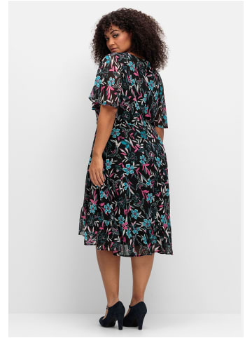 sheego by Joe Browns Chiffonkleid in dunkelpetrol gemustert