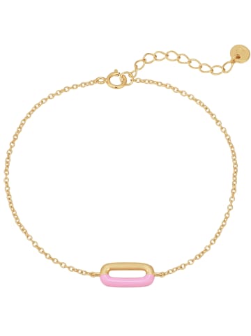 Glanzstücke München Armband Sterling Silber gelbgold Emaille rosa in gelbgold