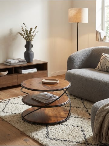 KADIMA DESIGN Couchtisch 58x58x40,5 cm Massivholz / Metall mit Stauraum,