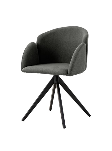 home24 Drehbarer Armlehnenstuhl LETAERI in Anthrazit