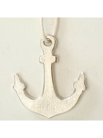 Boltze Deko ANKER Hänger Silber Metall 13 cm