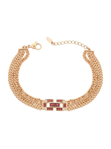 faina Women Multi-Chain Bracelet in Rose Gold Orange