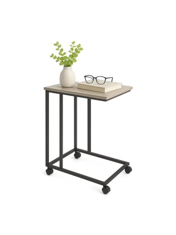 relaxdays Beistelltisch in Grau/ Schwarz - (B)50 x (H)68 x (T)35 cm